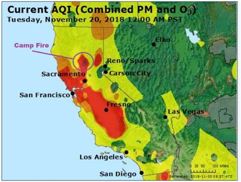 are the california wildfire affecting air quality in va